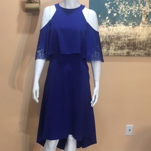 Antonio Melani Blue Hi-lo Cold Shoulder dress